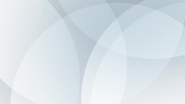Abstract 3D loop animation of white gradient geometric curves animation and circles over a subtle light blue corporate background