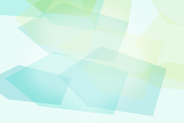 Obraz premium Geometric abstract background, with overlapping transparent, rectangles in light, blue and soft, green colors, layered, shapes for use