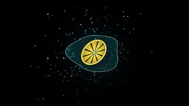 Rotating Pink Citrus Slice in Water Splash Loop Background 4k video
