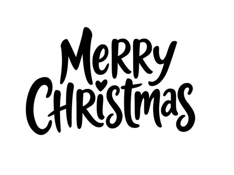 Lettering Merry Christmas. Illustration on a transparent background isolated on white background