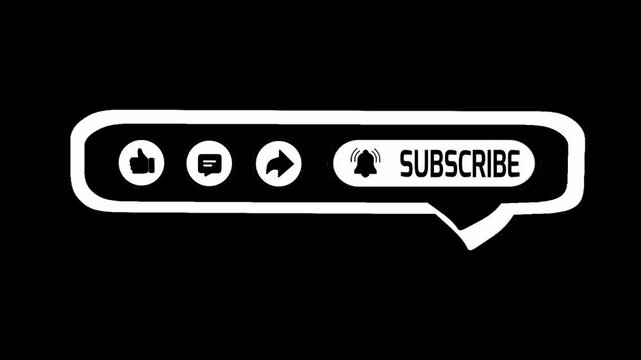 Minimalist subscription button transparent background with click animation designed for creative digital projects