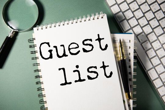 guest list text on paper