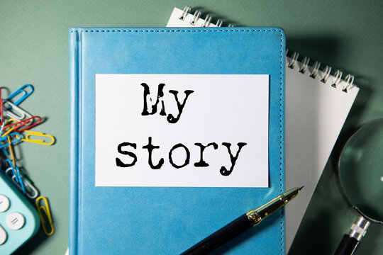 My story text on paper