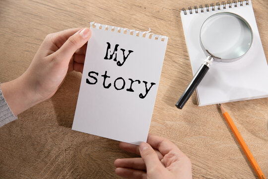 My story text on paper