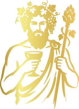 Golden Dionysus Greek God of Wine and Celebration