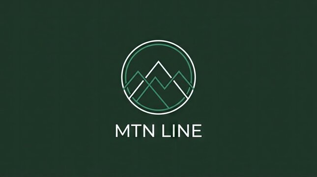 Minimalist MTN Line mountain peak logo on green.