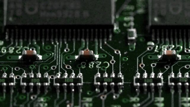 Modern semiconductor processor captured in detailed macro photography for technology.