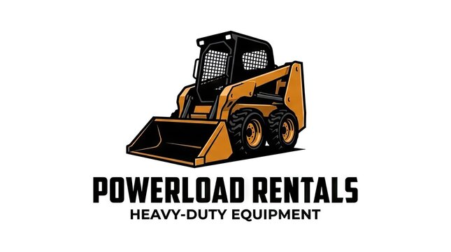 Powerload Rentals heavy duty equipment logo.