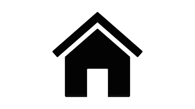 Simple black house icon on white background.