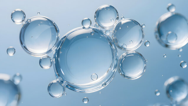 Hyaluronic acid serum bubbles for deep hydration and moisture retention