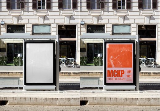 Mockup Of Customizable Sign On Street