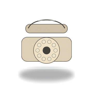 Minimalist vintage rotary telephone icon