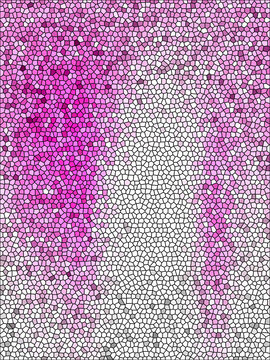 stained glass Pink and white gradient geometric mosaic pattern with small irregular tiles in a vertical layout with arranged vertical asymmetrical composition background with gradient deep