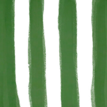 Seamless hand-painted green watercolor vertical stripes pattern on a clean transparent background, minimalist textured brush stroke geometric wallpaper design