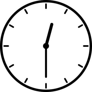 A simple clock face that shows 12:30