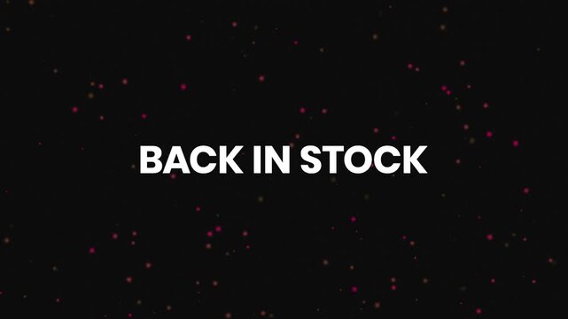 Back In Stock Neon Text Reveal Animation 4K Product Restock Announcement for Ecommerce Retail and Online Stores