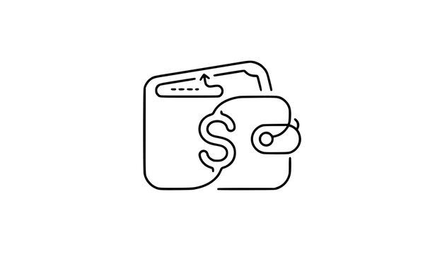 Wallet & Money &ndash; Continuous One-Line Vector Icon