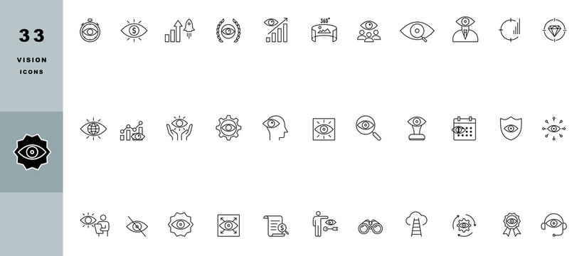 Vision Eye Icon with Focus and Viewing Symbol