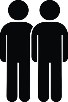 Two people standing together black silhouette icon