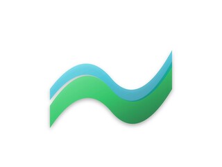 Abstract design featuring two overlapping smooth wave shapes in soft colors © Canytiza