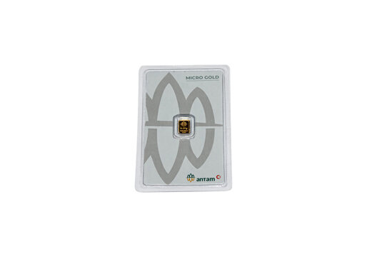 Micro gold bar product isolated on a transparent background. May 22, 2026, in Sukoharjo, Indonesia
