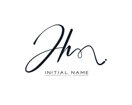 J H JH initial letter handwriting signature logo design