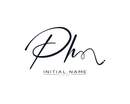 P H PH initial letter handwriting signature logo design