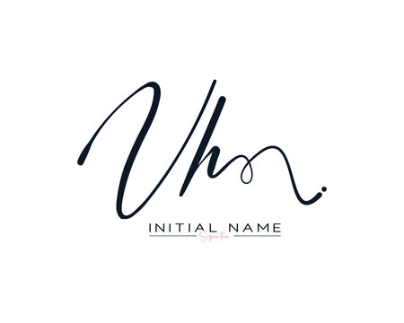 V H VH initial letter handwriting signature logo design