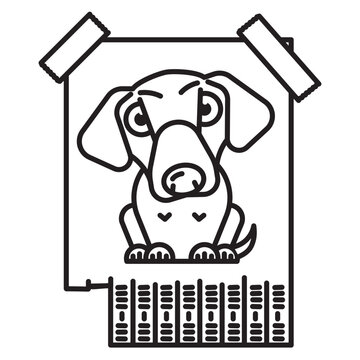 Lost dog notice vector line icon for Lost Dog Awareness Day on April 23.