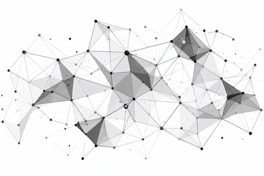 Abstract geometric triangle pattern with dots on white background