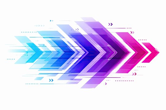 Abstract purple and blue arrow shapes moving forward with motion blur