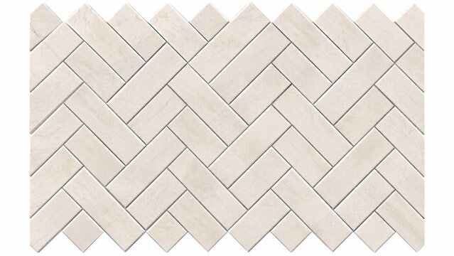 Beige herringbone pattern tiles texture on a white background