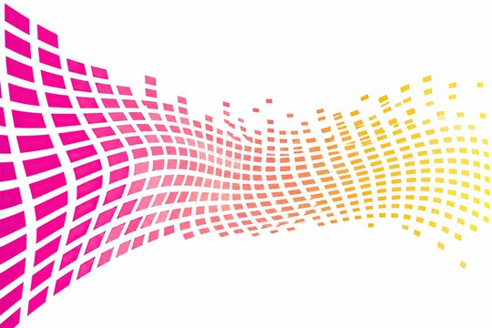 Abstract pink and yellow square pattern fading to the right side
