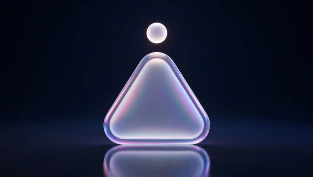 Glowing triangular icon with orb on dark background, symbolizing incident response service, cyber alert, rapid security action, and crisis management.