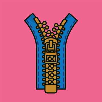 Halfway opened zipper vector illustration for National Zipper Day on April 29