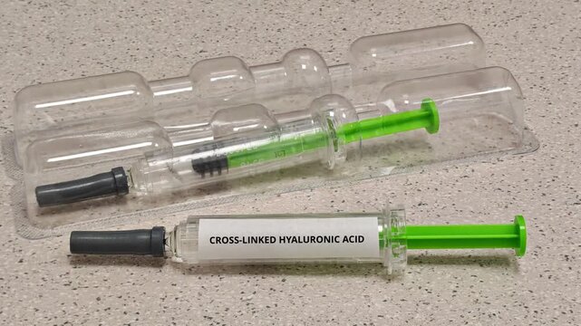 CROSS-LINKED HYALURONIC ACID viscosupplement for osteoarthritis joint pain in a prefilled syringe