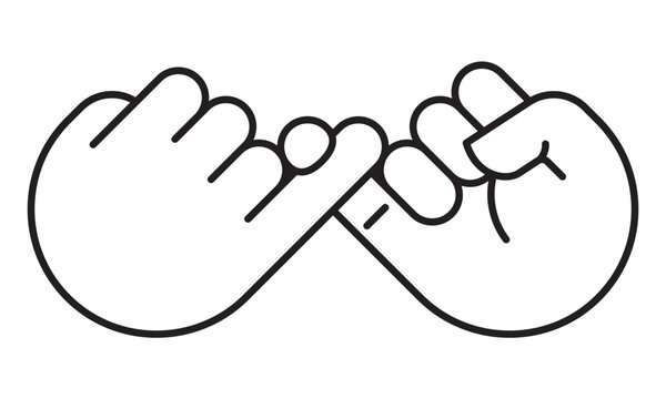 Pinky swear gesture vector icon for Honesty Day on April 30