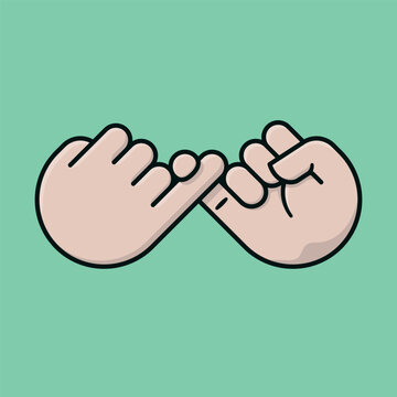 Pinky swear gesture vector illustration for Honesty Day on April 30
