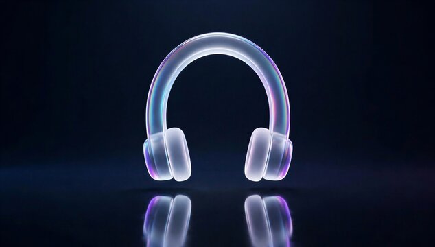 Glowing headphone icon on dark background symbolizing remote it support, online help desk, and virtual technical assistance.