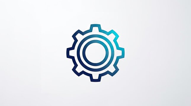 Blue gradient gear icon for engineering and industrial service.