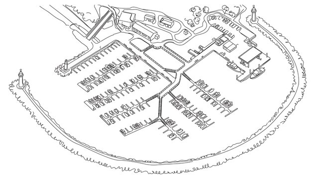 Ancient fortress layout sketch on white background.