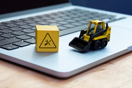 warning under construction , website under maintenance , troubleshooting and fixing