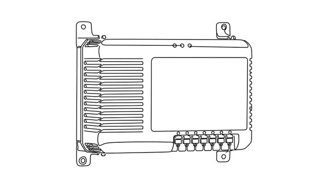 Computer RAM module illustration white background.