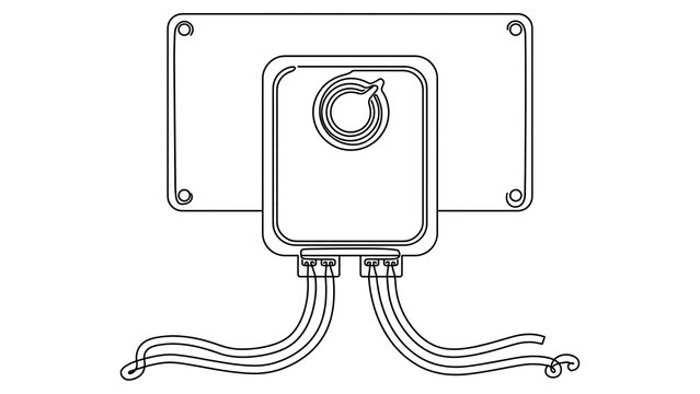 Electrical junction box diagram white background.