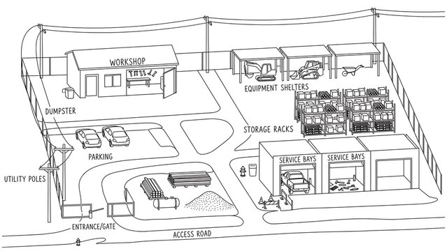 Architectural site plan drawing on white background.