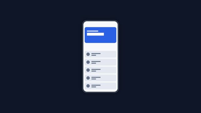 Digital smartphone interface mockup with a minimalist mobile app layout featuring fluid motion rendering style for modern technology design concepts