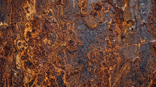 Heavy Rusted Metal Surface Texture and Corrosion Background