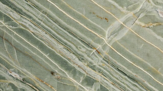 Green marble texture with diagonal white veins, luxury emerald stone surface background, elegant polished onyx slab pattern for interior design and architectural wall