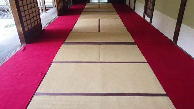 Tilt Up Traditional Japanese Room Tatami Flooring Shoji Screen Doors Interior Japan, House Background