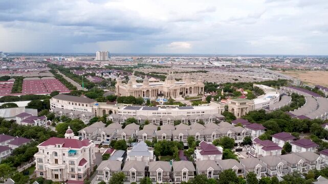 Peng Huoth residential real estate project Chbar Ampov district of Phnom Penh, Cambodia, aerial